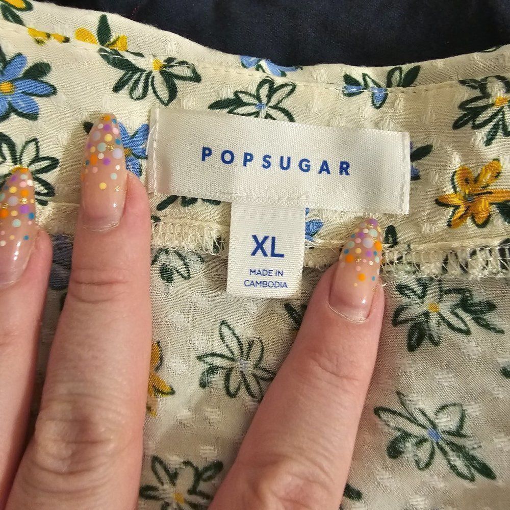 Popsugar Floral Ruffle Blouse Sz XL - Picture 4 of 4